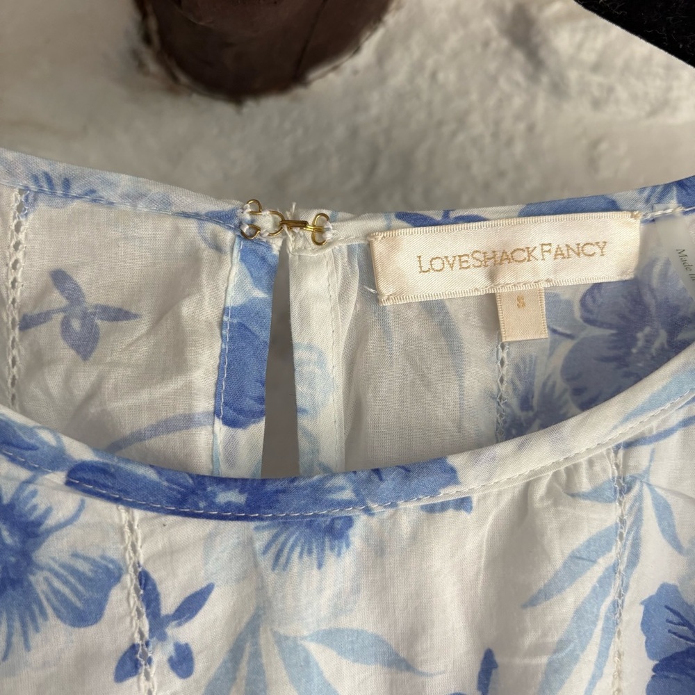 LoveShackFancy Blue and White Floral dress - Picture 3 of 3